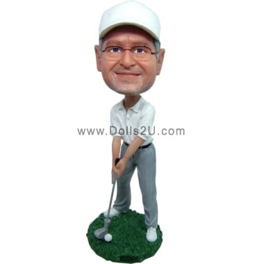 (image for) Custom Bobblehead Golfer Gift With Your Face