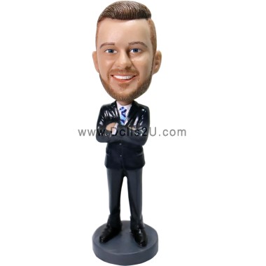 Custom Bobbleheads Male Executive With Arms Crossed Gift for Boss