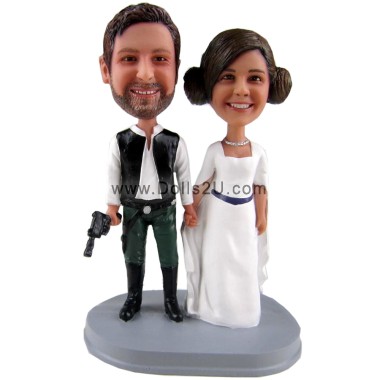 Custom Star Wars Couple Bobbleheads Anniversary Gift Sculpted from Your Photos