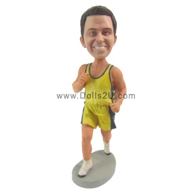  Custom Male Marathon Runner Athlete Bobblehead Item:11725