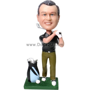 Custom Bobblehead Golf Player Gift For Golfer Sculpted from Your Photos