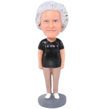 (image for) Best Gifts For Mom, Mother’s Day Gifts Custom Female Bobblehead In Black T-Shirt