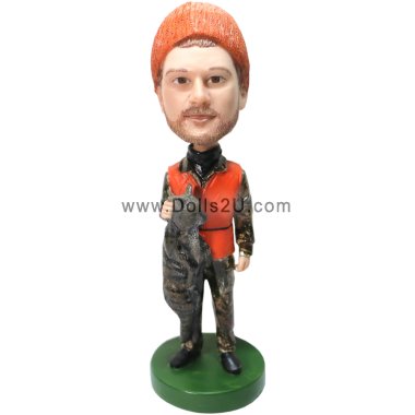 Hunter Custom Bobblehead Lynx Hunting Personalized Bobblehead Gift