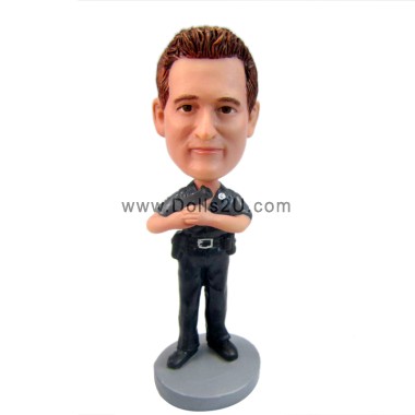  Custom Police Officer Holding Gun Bobblehead Item:11904