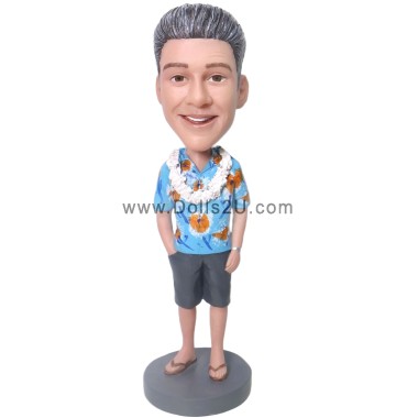 (image for) Personalized Male in Hawaiian Shirt Bobblhead