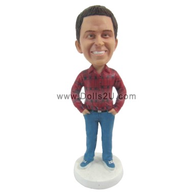  Custom Dad In Shirt With Hands In Pockets Bobblehead Item:13024