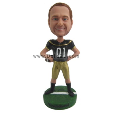  Custom Football Player With Hands On Hips Bobblehead Item:13703