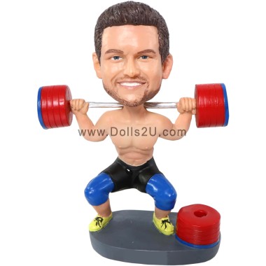 (image for) custom bodybuilding bobblehead pen holder