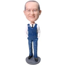 (image for) Custom Boss Bobblehead Gift with Personalized Face and Outfit Colors