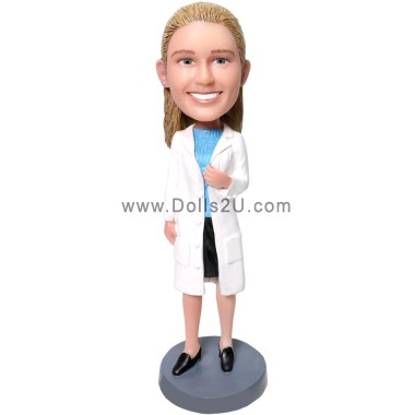 (image for) Custom Female Doctor In Lab Coat Bobblehead