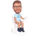 (image for) Custom Bobblehead Man on Toilet Reading Newspaper