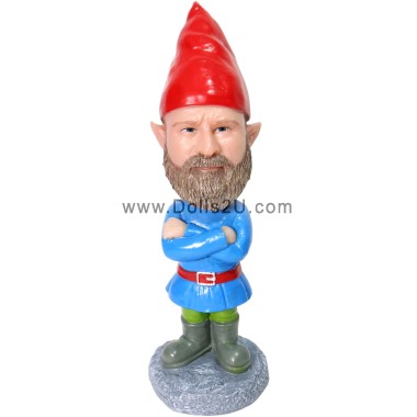 (image for) Custom Garden Gnome Bobblehead Gift, Garden Gnome With Your Face