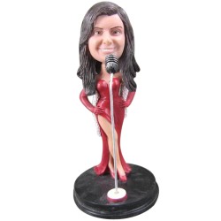 Custom Bobblehead Female Singer In Dress