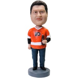 Male In Any Team Ice Hockey Jersey With Beer