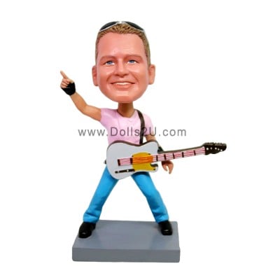 (image for) Custom Electric Guitar Player Bobblehead