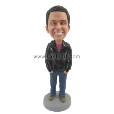 (image for) Custom Male In Hoodie With Hands In Pockets Bobblehead