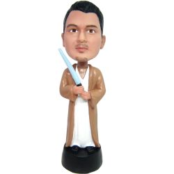 Custom star wars bobblehead gift from your photo, personalized Jedi bobbleheads with your face