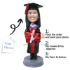 Custom Bobblehead Female Graduates In Graduation Gown With A Diploma