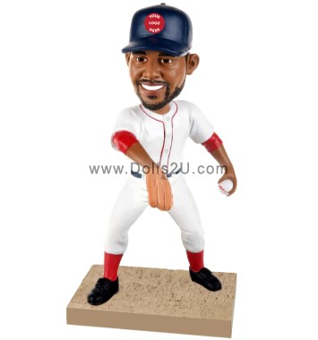 (image for) Personalized Male Left Handed Baseball Pitcher Bobblehead