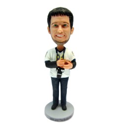 Custom Bobblehea Football Fans Holding A Ball
