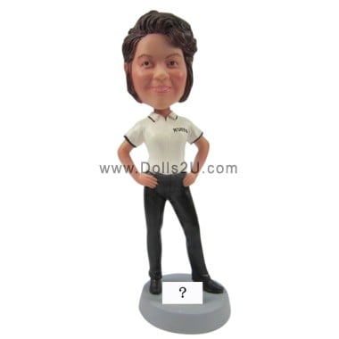  Custom Female In Polo Shirt Bobblehead Item:13888