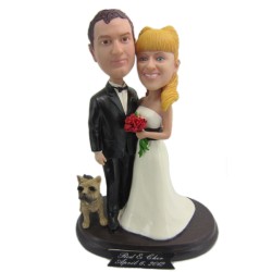 (image for) Custom bobbleheads couple wedding bobbleheds with pet anniversary gifts