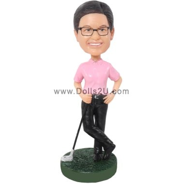  Custom Female Golfer Bobblehead Golf Player Gift Item:10286