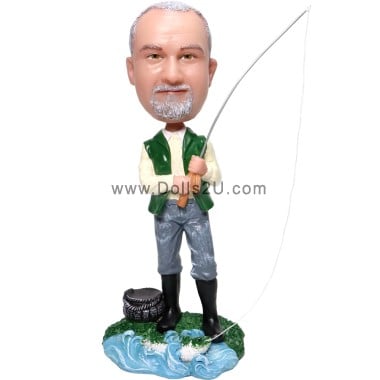 Custom Fishing Fisherman Bobbleheads [52253] - $69.90 @ Dolls2u -  Bobbleheads Sculpted From Your Photos