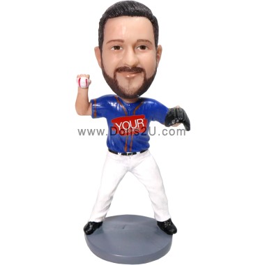 Custom Bobblehead Right Handed Pitcher Baseball Player Any Team Color