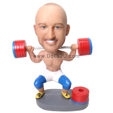 (image for) custom bodybuilding bobblehead pen holder