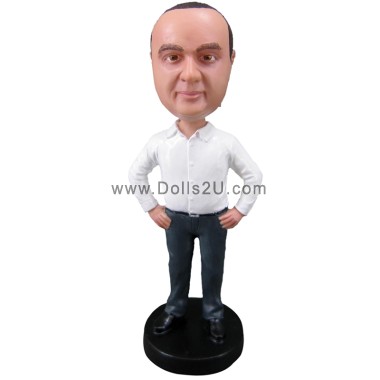  Custom Boss In Shirt With Hands On Hips Bobblehead Item:13034