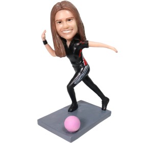 (image for) Custom Female Bowling Player Bobblehead Gift