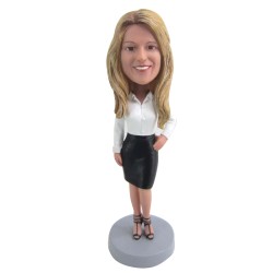 Office Lady Wearing Blouse And Skirt