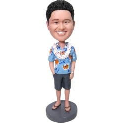 (image for) Personalized Male in Hawaiian Shirt Bobblhead