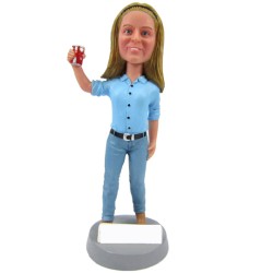 Custom bobblehead Female Holding Beer