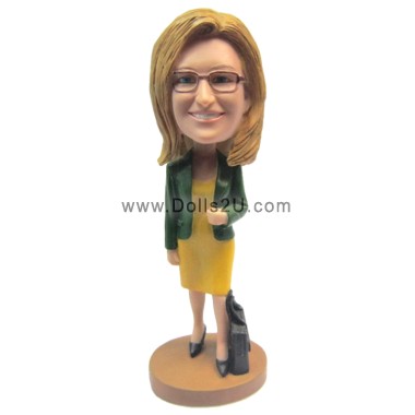  Custom Female Office Business Woman Bobblehead Item:52339