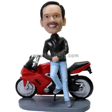 (image for) Custom Motorbike Rider Bobblehead Gift
