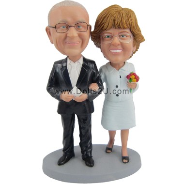 (image for) Custom Couples Bobbleheads Anniversary Gift For Parents