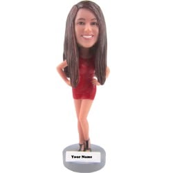  Custom Female In Dress Bobblehead Gift For Girl Friend