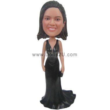  Custom Bobblehead Elegant Lady In Any Color Evening Dress