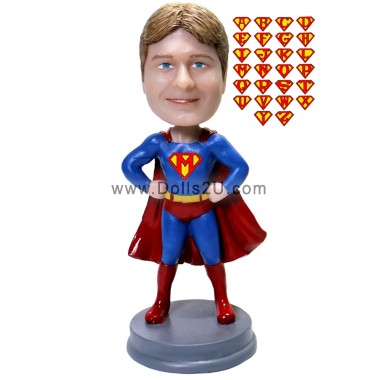 (image for) Father's Day Gifts Custom Super Dad Bobblehead In Any Color Cloak And Logo Superman Custom Bobbleheads