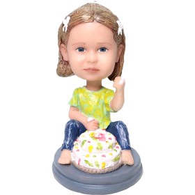 (image for) Custom Bobblehead Baby With Birthday Cake