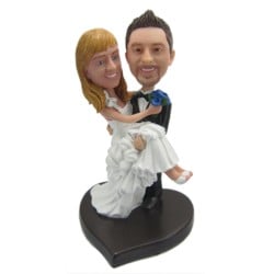  Custom wedding bobbleheads groom hold bride cake topper wedding gift anniversary gift