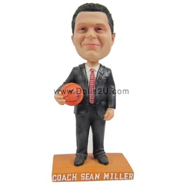 (image for) Custom Male Basketball Coach Bobblehead Gift Idea