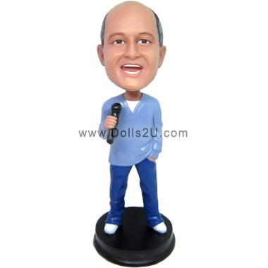 (image for) Custom Male Singer Bobblehead With Microphone
