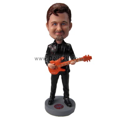 Custom Bobbleheads Male Bass Guitar Player Gift For Bassist Sculpted from Your Photos