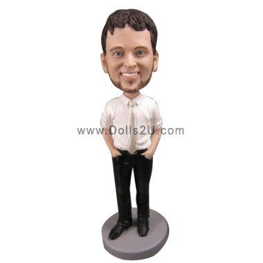 (image for) Custom Boss Bobblehead Gift Business Male Wearing A Shirt With A Tie