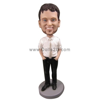  Custom Boss Bobblehead Gift Business Male Wearing A Shirt With A Tie Item:13659