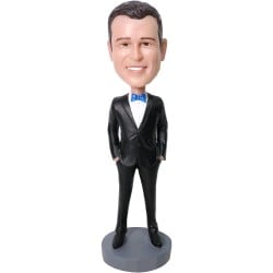  Custom Bobbleheads Groomsman With Tuxedo And Bow Tie