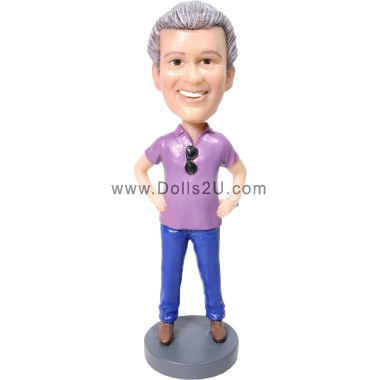  Custom Male With Sunglasses Bobblehead Item:45229